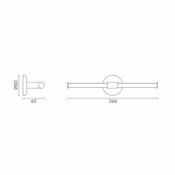 G6112 Lagoo Toiletrolhouder Dubbel - Dimensies