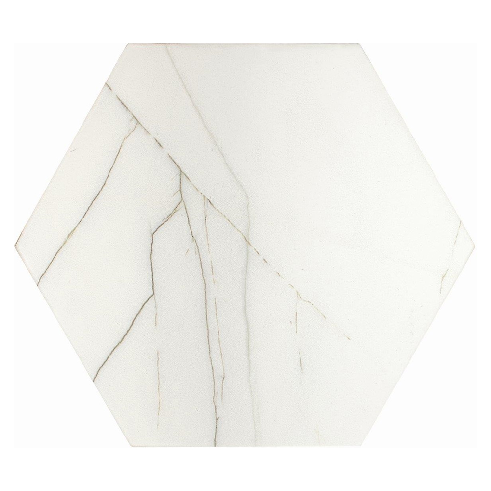 14x16 Hexagon Tegels Rock Star Calacatta Gold Sfeer