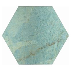 14x16 Hexagon Tegels Rock Star Green Marble Close