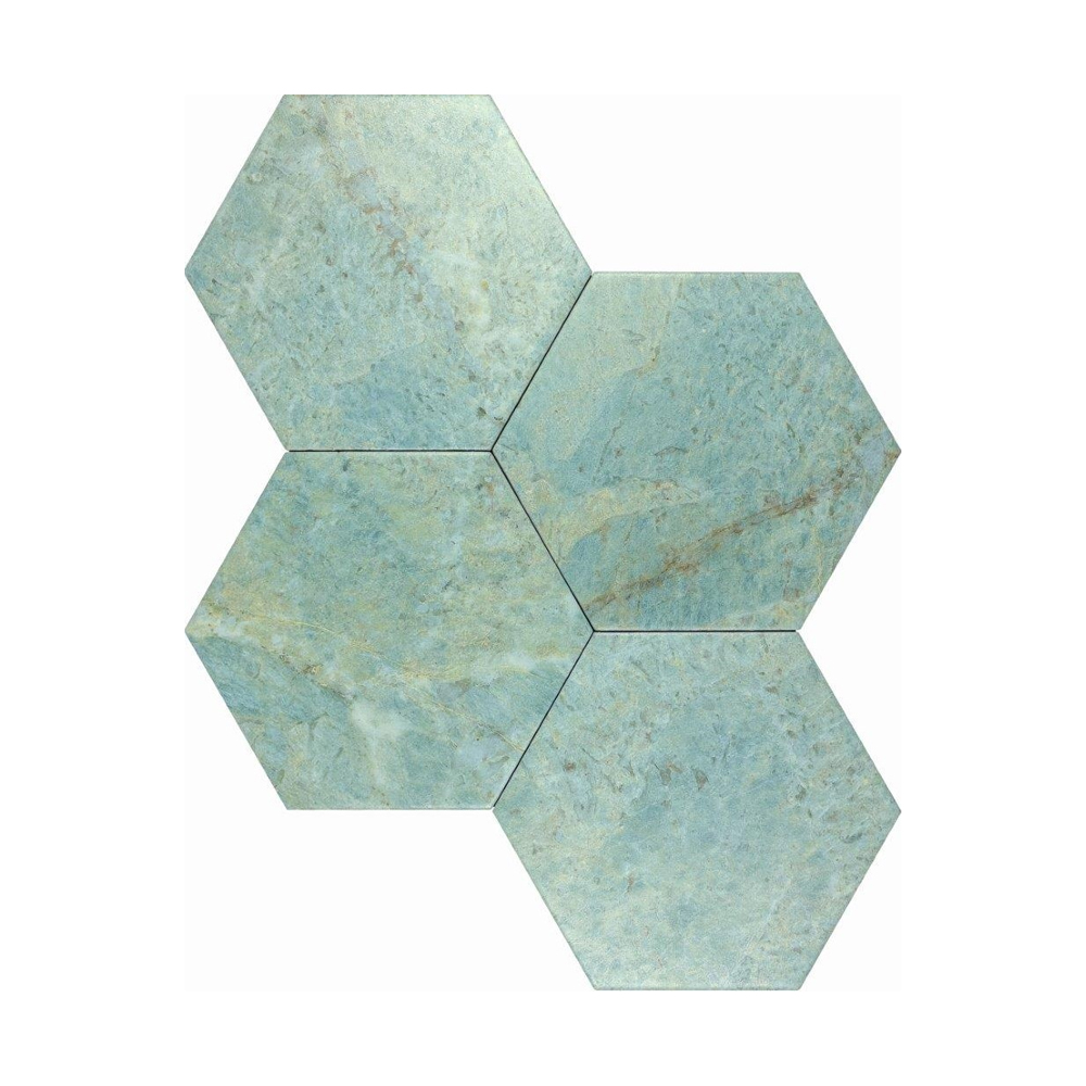 14x16 Hexagon Tegels Rock Star Green Marble