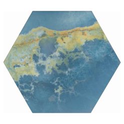 14x16 Hexagon Tegels Rock Star Onice Blue Close