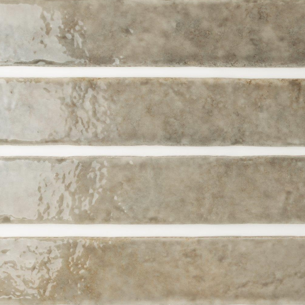 5x25 Wandtegels Handvorm Potters Fossil Glans Detail