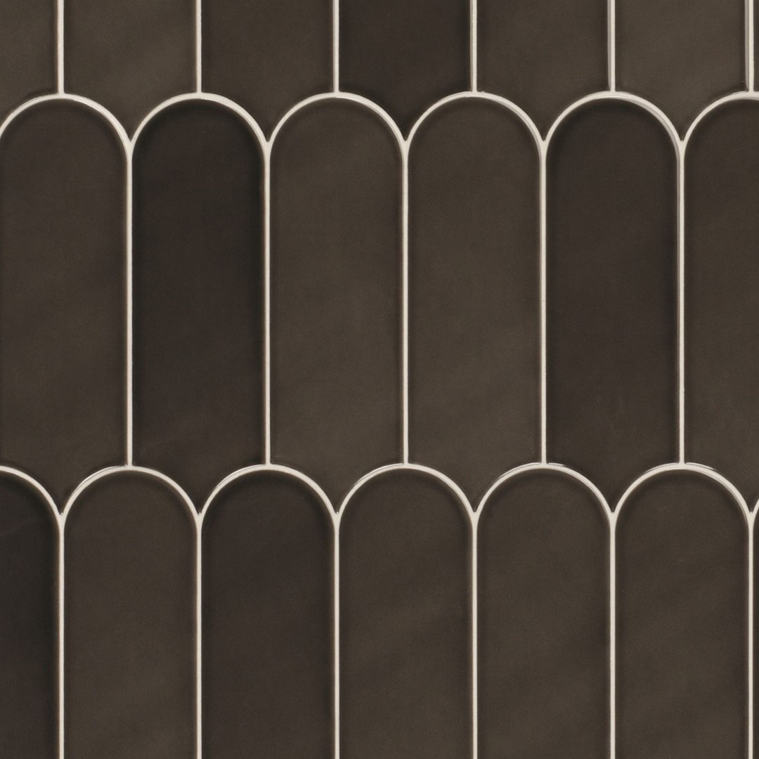 7,2x19,5 Wandtegels Natucer Fan Black Waaier Glans Multi