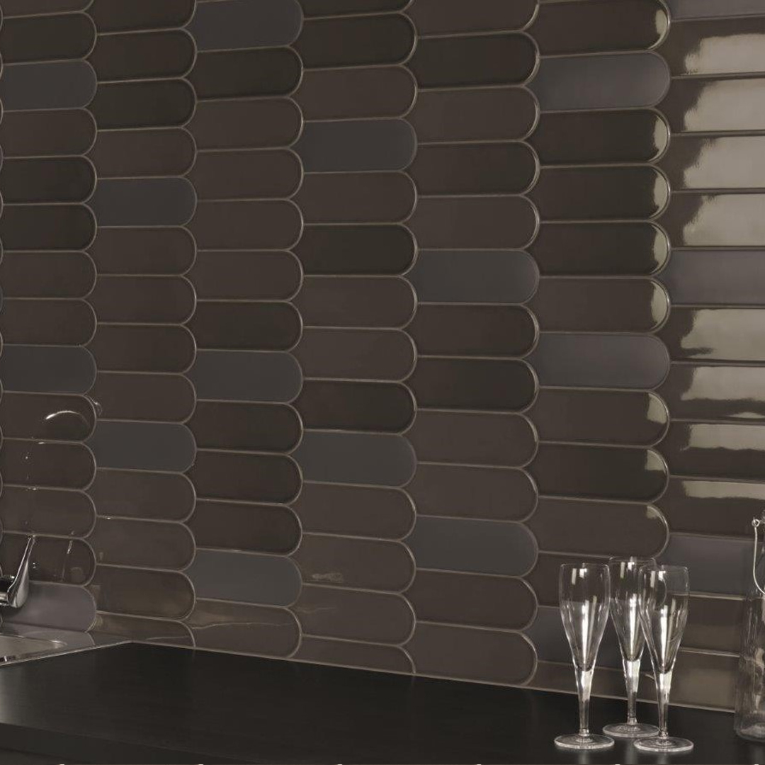 7,2x19,5 Wandtegels Natucer Fan Black Waaier Glans Sfeer 2