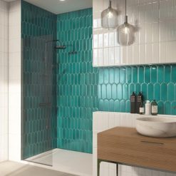 7,2x19,5 Wandtegels Natucer Fan Turchese Waaier Glans Sfeer