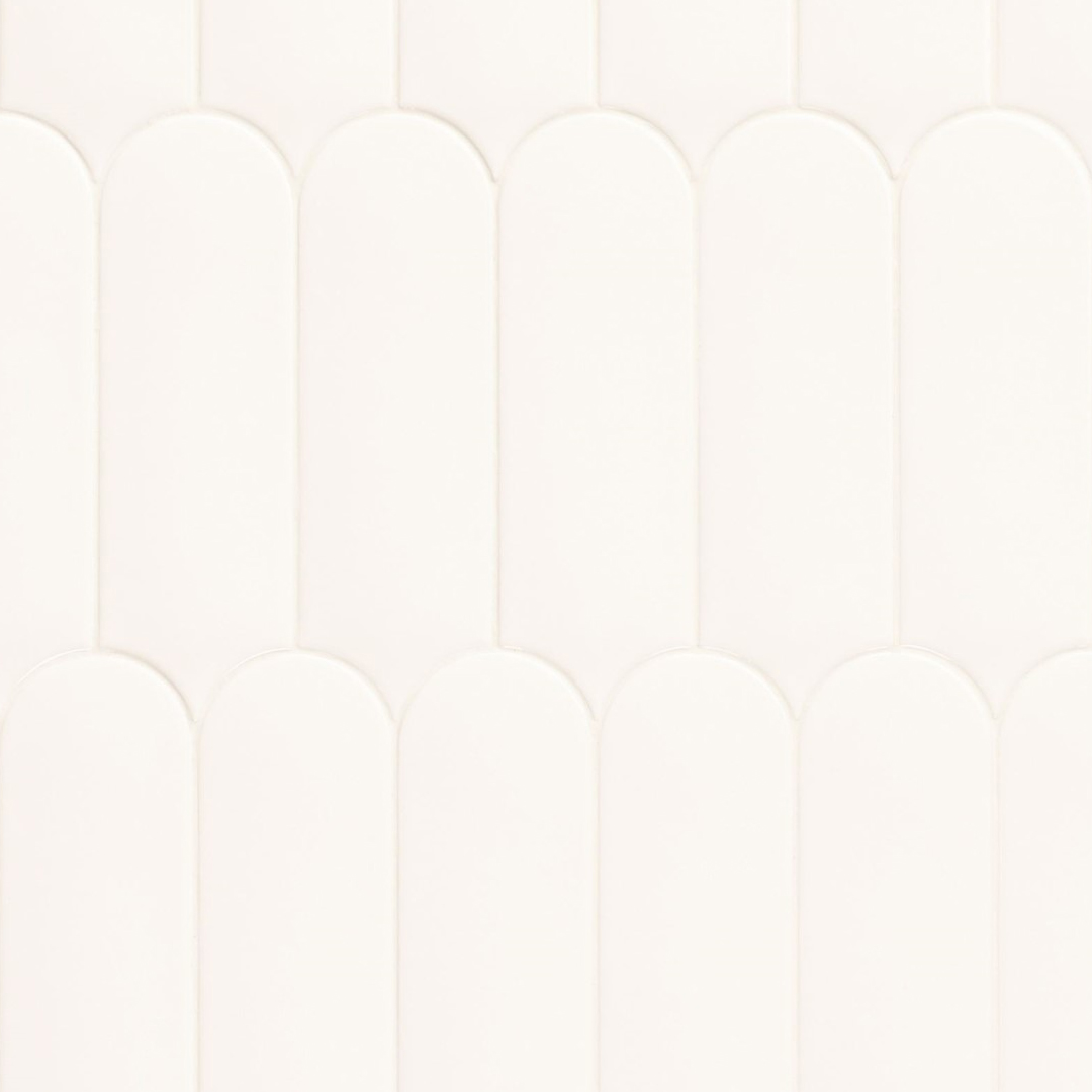 7,2x19,5 Wandtegels Natucer Fan White Waaier Glans Close