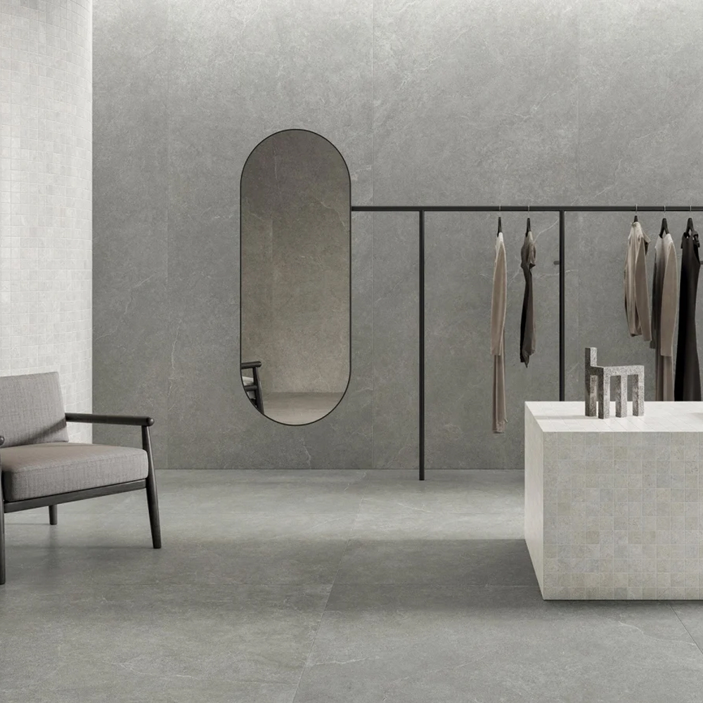 Leisteenlook tegels 120x120 - Impro Limestone Grey