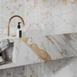 Alternative view of Marmerlook Tegels Incanto Calacatta Michelangelo Glossy RT 60x120 - Wit