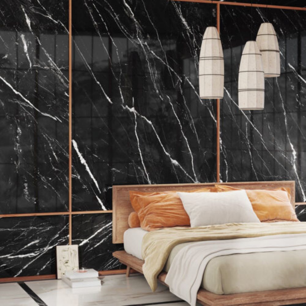 Marmerlook Tegels Incanto Sky Black Glossy 60×120 – Zwart