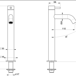Alternative view of Lagoo Fonteinkraan 4103 - Brushed Copper PVD Koper hoog model