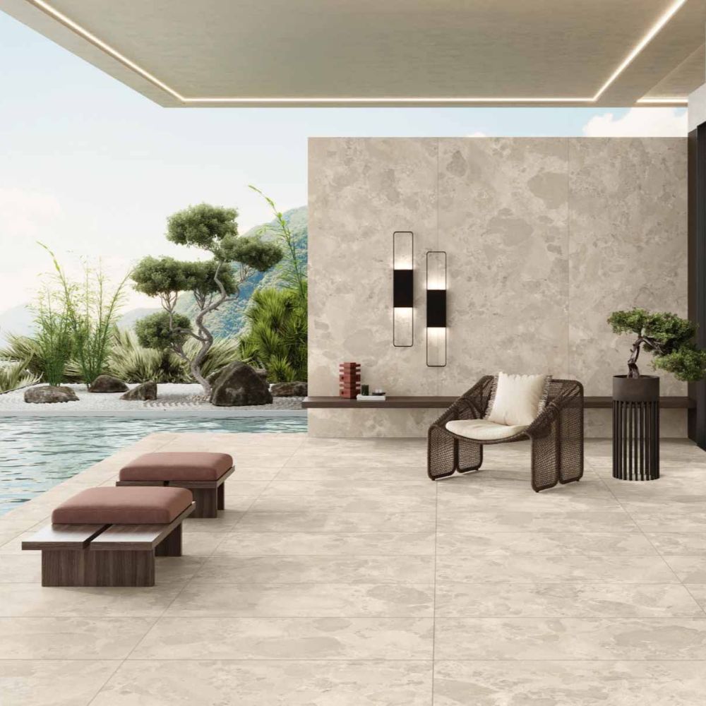 Terrazzolook Tegel Bloomstone Shell 60x60 Beige Terrazzolook Tegel Bloomstone Shell 60x60 Beige