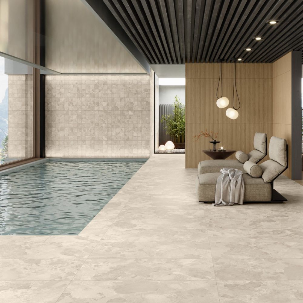 Terrazzolook Tegel Bloomstone Drift 60x60 Beige Terrazzolook Tegel Bloomstone Drift 60x60 Beige