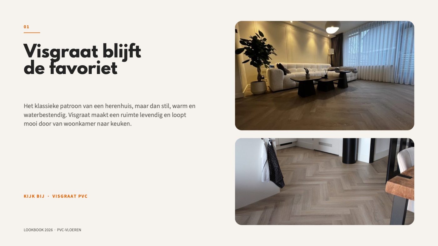 Pagina uit het pvc-lookbook 2026 van Tegels & Laminaat