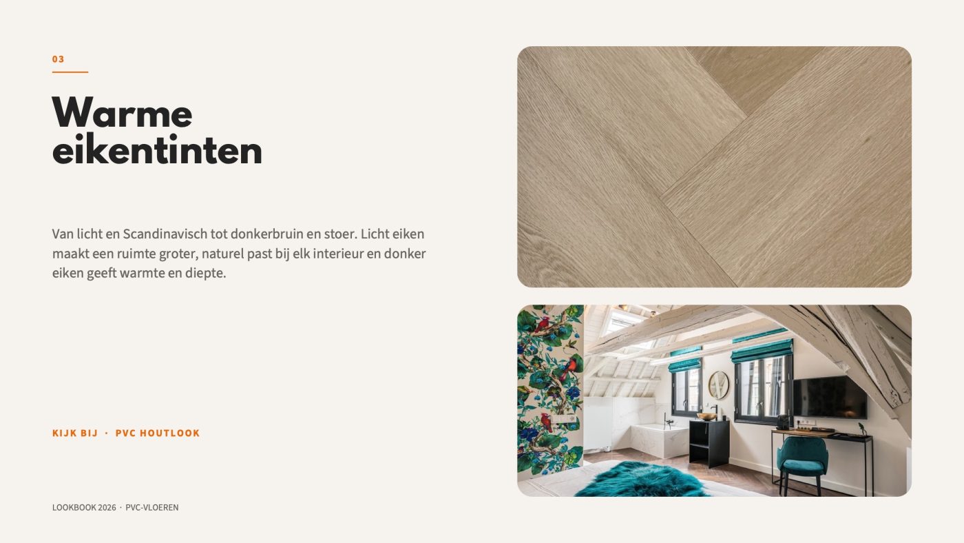 Pagina uit het pvc-lookbook 2026 van Tegels & Laminaat