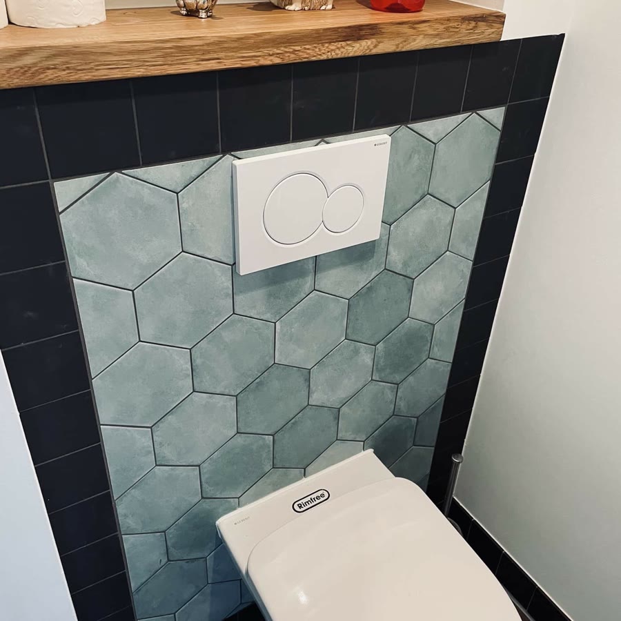 Project: Mintgroene hexagon in de wc
